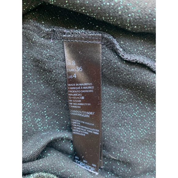Size 4, TOPSHOP, shimmery green and black crop top - Picture 10 of 12